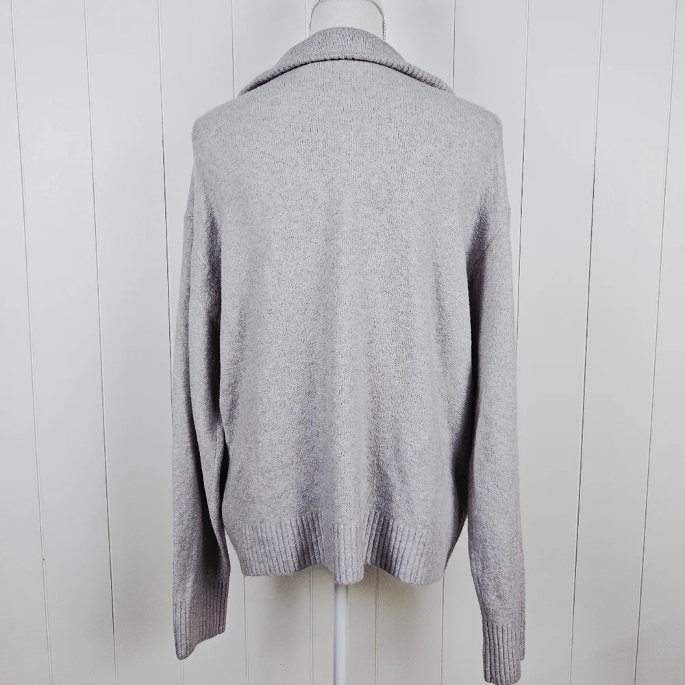 J Crew Half Zip Pullover Sweater Womens Extra Soft XL Lavender Pink Preppy Cozy